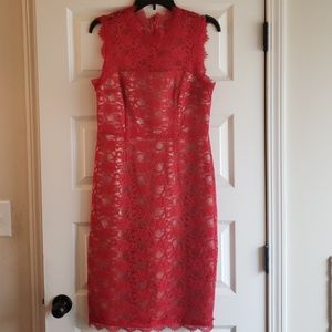 Mikael Aghal red lace dress sz 8